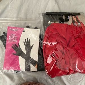 Red Riding Hood Cape and Gloves - Adult